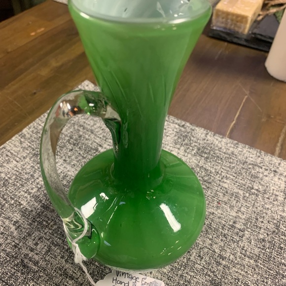 Empoli Vintage Green Handbag-blown Picture/Vase - Picture 5 of 7